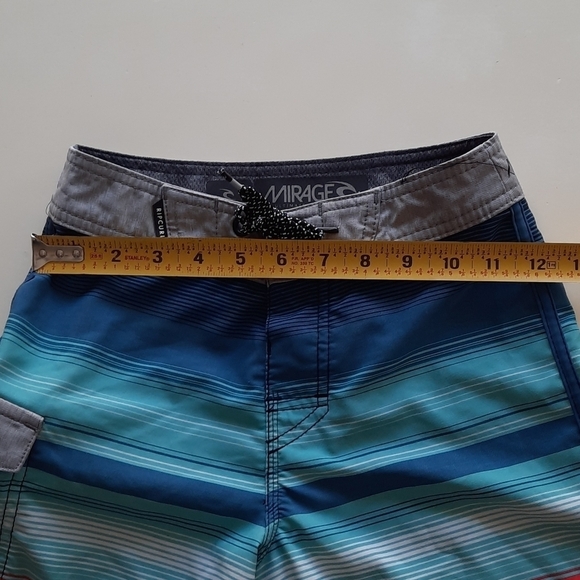 Rip Curl Mirage waist size 22 blue stripe boardshorts - Picture 10 of 11